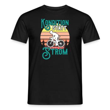Kondition Statt Strom Fahrrad Fahrradfahrer Spruch - Männer T-Shirt - Schwarz - Vorne - AI Model Male 178 light (178cm)