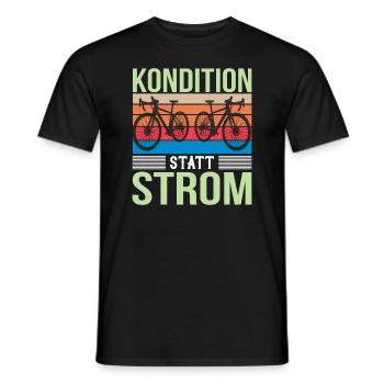 Kondition Statt Strom Fahrradfahrer Drahtesel - Männer T-Shirt - Schwarz - Vorne - AI Model Male 178 light (178cm)