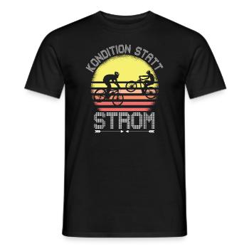 Fahrradspruch Fahrradfahrer Kondition Statt Strom - Männer T-Shirt - Schwarz - Vorne - AI Model Male 178 light (178cm)