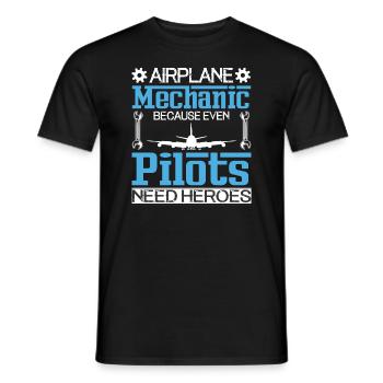 Flugzeugpilot Des Flugzeugmechanikers - Männer T-Shirt - Schwarz - Vorne - AI Model Male 178 light (178cm)