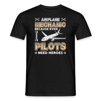 Flugzeugpilot Des Flugzeugmechanikers - Männer T-Shirt - Schwarz - Vorne - AI Model Male 178 light (178cm)