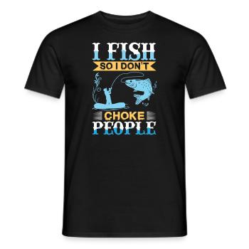Je pêche, donc je n’étouffe pas les gens qui - T-shirt homme - noir - Devant - AI Model Male 178 light (178cm)