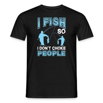 I fish so that I don't fish people who - Men's T-Shirt - black - Front - AI Model Male 178 light (178cm)