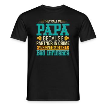 Ils m’appellent Papa Drôle de jour de papa Papa - T-shirt homme - noir - Devant - AI Model Male 178 light (178cm)