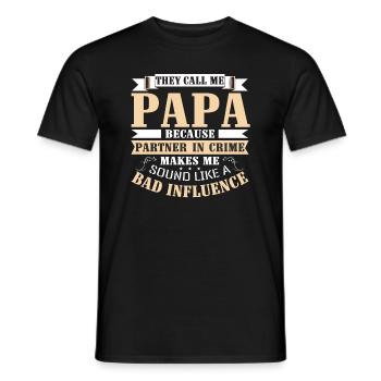 They Call Me Papa Funny Daddy's Day Papa - Men's T-Shirt - black - Front - AI Model Male 178 light (178cm)