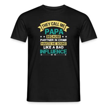 Ils m’appellent Papa Drôle de jour de papa Papa - T-shirt homme - noir - Devant - AI Model Male 178 light (178cm)