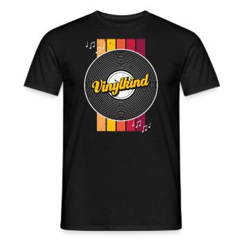 90er 80er Jahre Mottoparty Vinylkind Schallplatte - Männer T-Shirt - Schwarz - Vorne - AI Model Male 178 light (178cm)