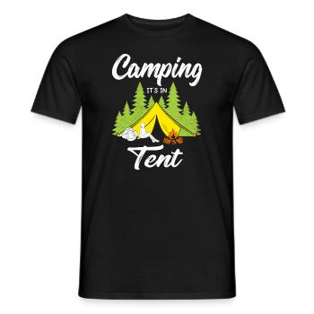 Camping It s in Tent - Men's T-Shirt - black - Front - AI Model Male 178 light (178cm)