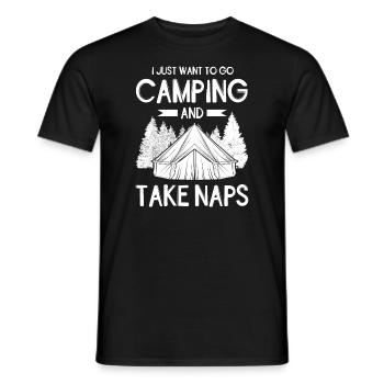 I just want to go Camping and take naps - Männer T-Shirt - Schwarz - Vorne - AI Model Male 178 light (178cm)
