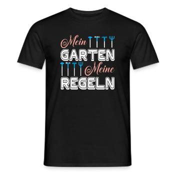 Mein Garten Meine Regeln Gartenarbeit - Männer T-Shirt - Schwarz - Vorne - AI Model Male 178 light (178cm)