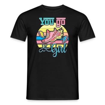 Tu vas fille drôle rétro vintage design - T-shirt homme - noir - Devant - AI Model Male 178 light (178cm)