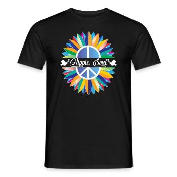 Âme hippie - T-shirt homme - noir - Devant - AI Model Male 178 light (178cm)
