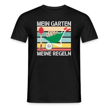 Mein Garten Meine Regeln Gartenarbeit - Männer T-Shirt - Schwarz - Vorne - AI Model Male 178 light (178cm)