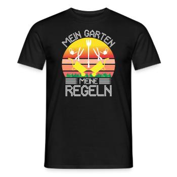 Mein Garten Meine Regeln Hobbygärtner Gärtnerin - Männer T-Shirt - Schwarz - Vorne - AI Model Male 178 light (178cm)