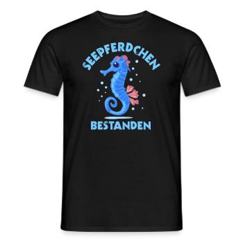 Insigne d’hippocampe Insigne de natation - T-shirt homme - noir - Devant - AI Model Male 178 light (178cm)