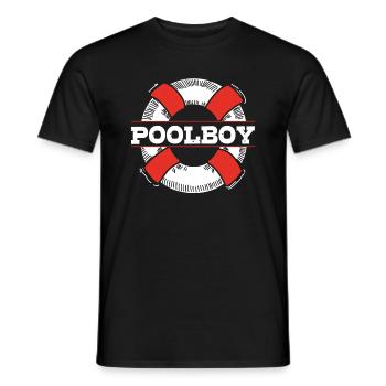 Pool Boy Swimming Pool - Bademeister - Männer T-Shirt - Schwarz - Vorne - AI Model Male 178 light (178cm)