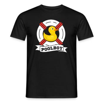 Pool Boy Swimming Pool - Bademeister - Männer T-Shirt - Schwarz - Vorne - AI Model Male 178 light (178cm)