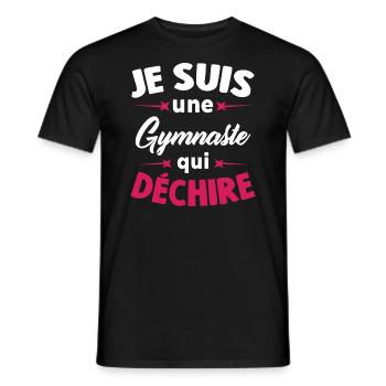 Je suis une Gymnaste qui déchire - T-shirt homme - noir - Devant - AI Model Male 178 light (178cm)