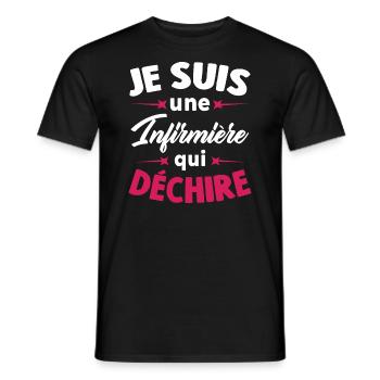 Je suis une Infirmière qui déchire - T-shirt homme - noir - Devant - AI Model Male 178 light (178cm)