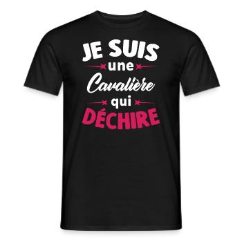 Je suis une Cavalière qui déchire - T-shirt homme - noir - Devant - AI Model Male 178 light (178cm)