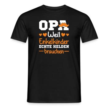 Großvater Opa Weil Enkelkinder Echte Helden - Männer T-Shirt - Schwarz - Vorne - AI Model Male 178 light (178cm)