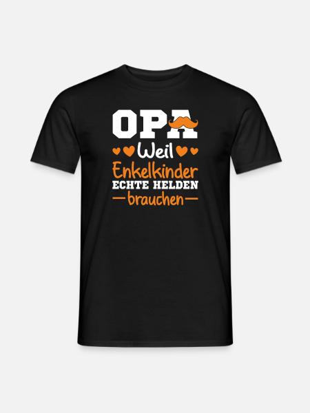 Großvater Opa Weil Enkelkinder Echte Helden - Männer T-Shirt - Schwarz