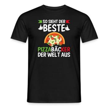 So Sieht Der Beste Pizzabäcker Der Welt Aus - Männer T-Shirt - Schwarz - Vorne - AI Model Male 178 light (178cm)