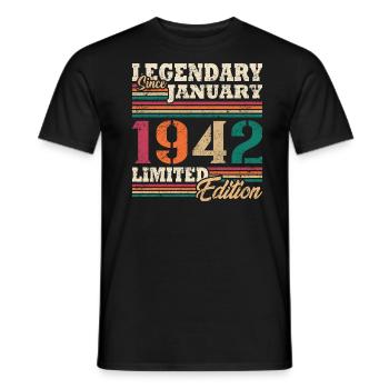 Légendaire Janvier 1942 édition limitée - T-shirt homme - noir - Devant - AI Model Male 178 light (178cm)