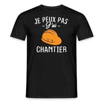 Je peux pas j'ai chantier - T-shirt homme - noir - Devant - AI Model Male 178 light (178cm)