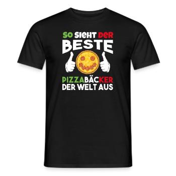 So Sieht Der Beste Pizzabäcker Der Welt Aus - Männer T-Shirt - Schwarz - Vorne - AI Model Male 178 light (178cm)
