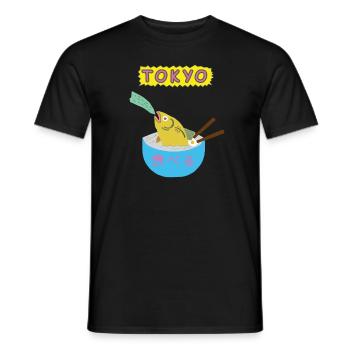 Japan Art Style - Men's T-Shirt - black - Front - AI Model Male 178 light (178cm)