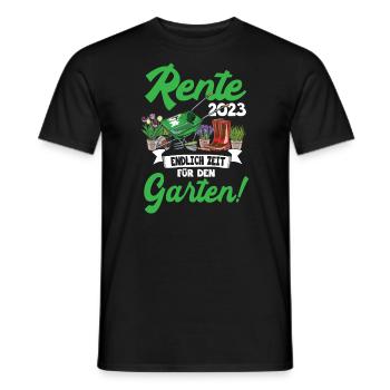 Rente 2023 Endlich Zeit Für Garten Rentner 2023 - Männer T-Shirt - Schwarz - Vorne - AI Model Male 178 light (178cm)