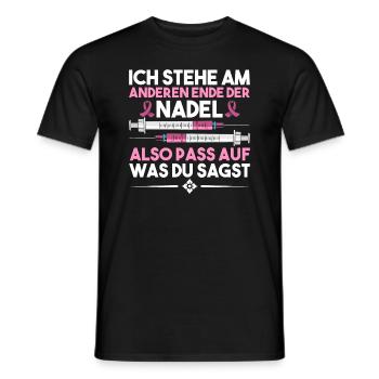 Ich Stehe Am Anderen Ende Der Nadel - Männer T-Shirt - Schwarz - Vorne - AI Model Male 178 light (178cm)
