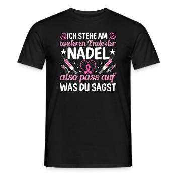 Ich Stehe Am Anderen Ende Der Nadel - Männer T-Shirt - Schwarz - Vorne - AI Model Male 178 light (178cm)
