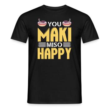 You Maki Miso Happy Sushi Ramen Japanisch Kawaii - Männer T-Shirt - Schwarz - Vorne - AI Model Male 178 light (178cm)