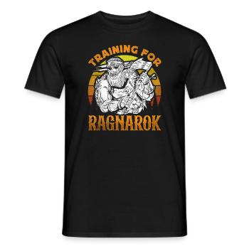 Bodybuilding - Training for ragnarok - Men's T-Shirt - black - Front - AI Model Male 178 light (178cm)