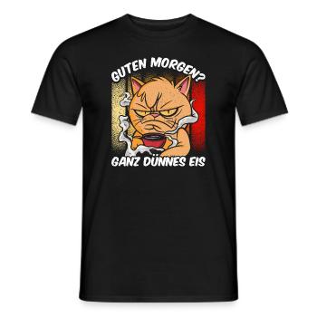 Morgenmuffel - Guten Morgen Ganz Dünnes Eis - Männer T-Shirt - Schwarz - Vorne - AI Model Male 178 light (178cm)