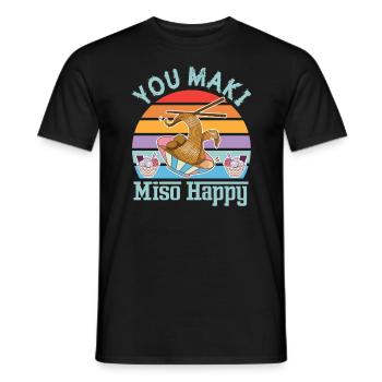 You Maki Miso Happy Sushi Ramen Japanisch Kawaii - Männer T-Shirt - Schwarz - Vorne - AI Model Male 178 light (178cm)