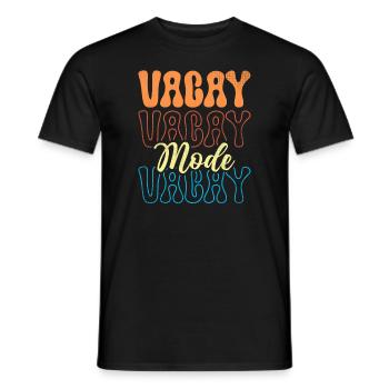 Vacay Mode Cat With Glasses Palms Retro Beach Gift - Männer T-Shirt - Schwarz - Vorne - AI Model Male 178 light (178cm)