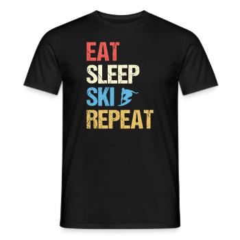 Eat Sleep Ski Repeat - Men's T-Shirt - black - Front - AI Model Male 178 light (178cm)