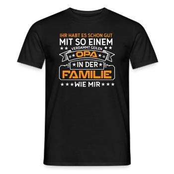 Geilster Opa Der Welt Spruch Lustiger Großvater - Männer T-Shirt - Schwarz - Vorne - AI Model Male 178 light (178cm)