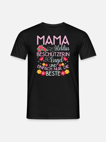 Mama Heldin Beschützerin Engel Die Beste Mutter - Männer T-Shirt - Schwarz