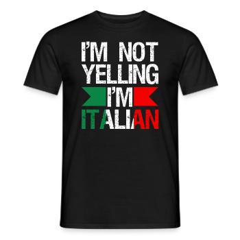 I'm not screaming that I'm speaking Italian - Men's T-Shirt - black - Front - AI Model Male 178 light (178cm)