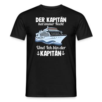 Der Kapitän Hat Immer Recht Lustige Bootbesitzer - Männer T-Shirt - Schwarz - Vorne - AI Model Male 178 light (178cm)