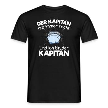 Der Kapitän Hat Immer Recht Lustige Bootbesitzer - Männer T-Shirt - Schwarz - Vorne - AI Model Male 178 light (178cm)