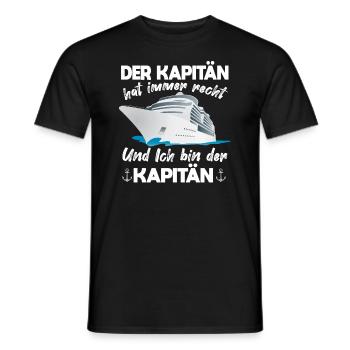 Der Kapitän Hat Immer Recht Lustige Bootbesitzer - Männer T-Shirt - Schwarz - Vorne - AI Model Male 178 light (178cm)