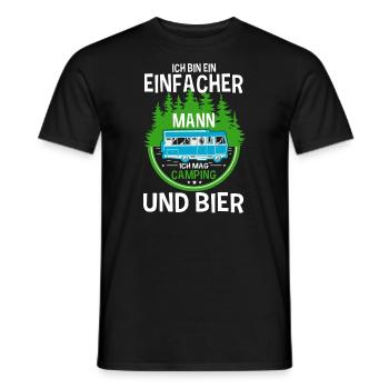 Ich Bin Ein Einfacher Mann Ich Mag Camping Und - Männer T-Shirt - Schwarz - Vorne - AI Model Male 178 light (178cm)
