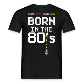 Vintage 1984 Born in the 80's Gamer Retro - Men's T-Shirt - black - Front - AI Model Male 178 light (178cm)