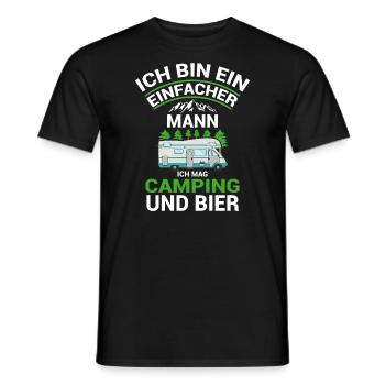 Ich Bin Ein Einfacher Mann Ich Mag Camping Und - Männer T-Shirt - Schwarz - Vorne - AI Model Male 178 light (178cm)