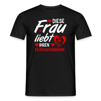 Diese Frau Liebt Ihren Feuerwehrmann Feuerwehr - Männer T-Shirt - Schwarz - Vorne - AI Model Male 178 light (178cm)
